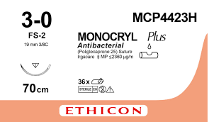 Monocryl Suture  3/0, 19mm, 70cm (36)